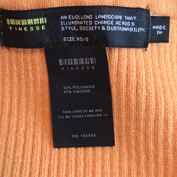 Finesse Rikey Orange Long Sleeve Top And Skirt Size XS/S - Picture 9 of 16